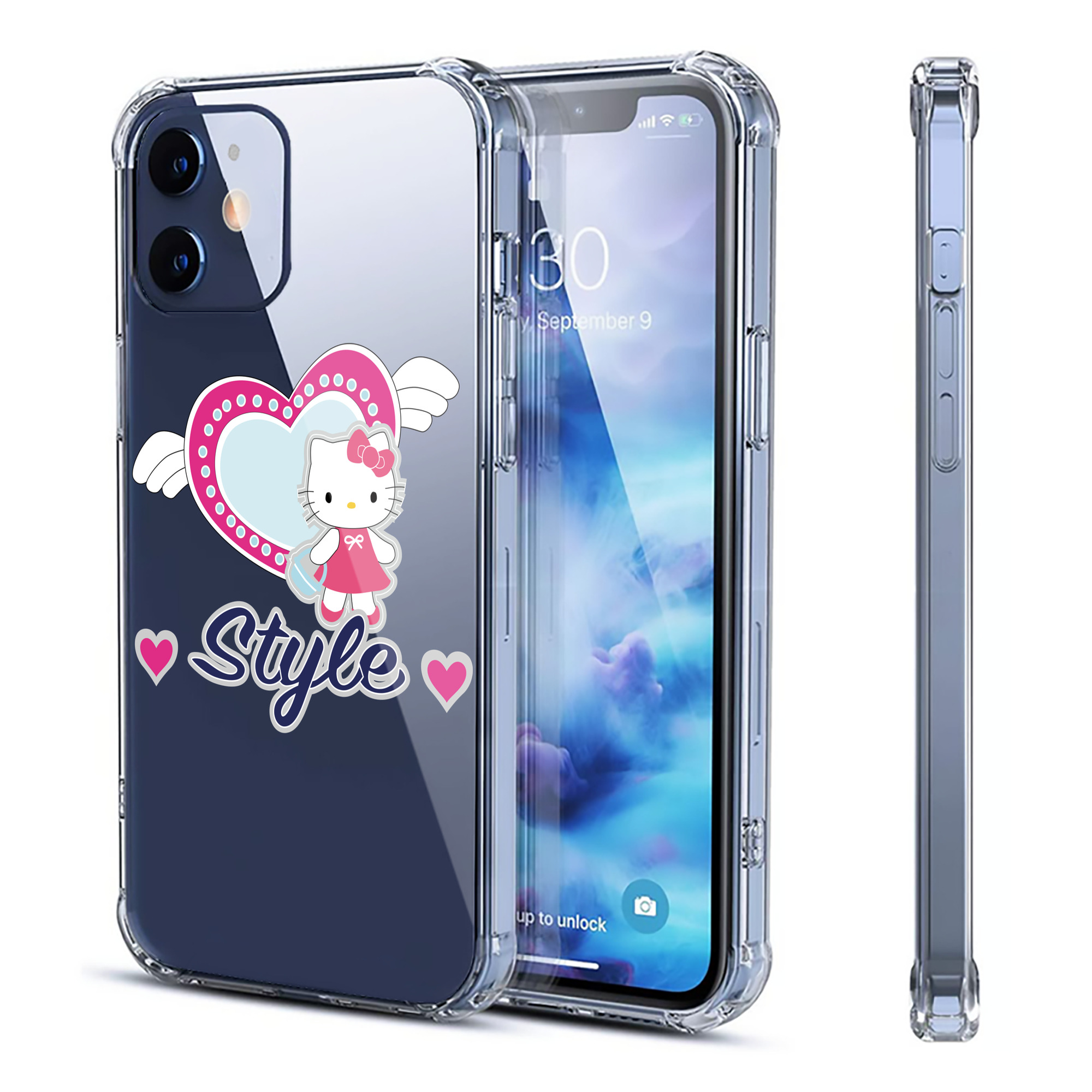 （画像用） Hello Kitty ハローキティ 【iPhone 12シリーズ対応】透明スマホケース（クリアソフトケース）